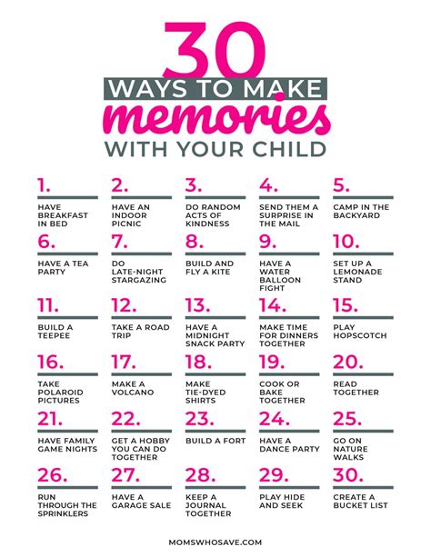 Making Childhood Memories Your Kids Will Cherish 30 Simple Ideas A