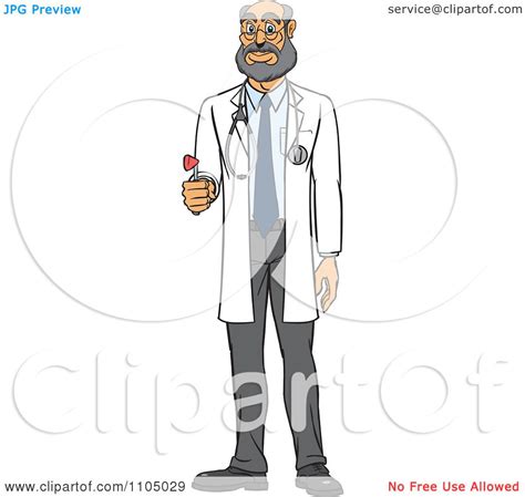 Clipart Caucasian Male Doctor Holding A Medical Hammer Reflex Tool