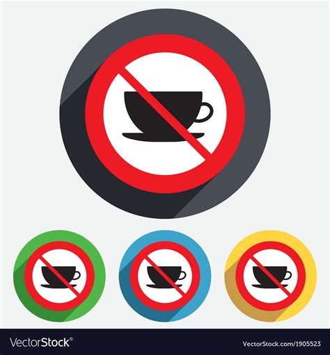 No Coffee Cup Sign Icon Coffee Button Royalty Free Vector