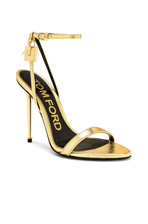 Buy TOM FORD Tom Ford Mirror Naked Padlock 105 Sandal In Metallic Gold