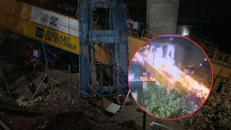 Colapsa grúa en obras del Tren Interurbano México Toluca VIDEO