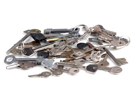 Premium Photo Lot Of Metal Keys Isolated On White