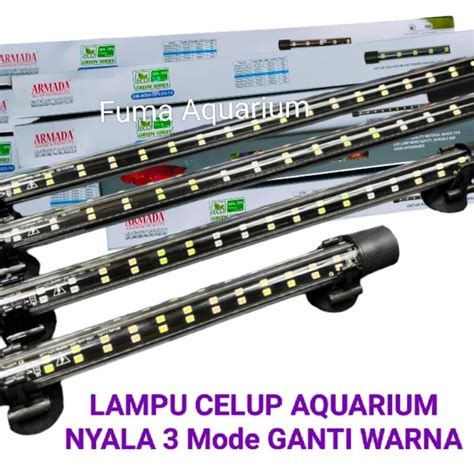 Jual Lampu Celup AQUARIUM 3X Mode Ganti Warna Dan 1 Warna Lampu