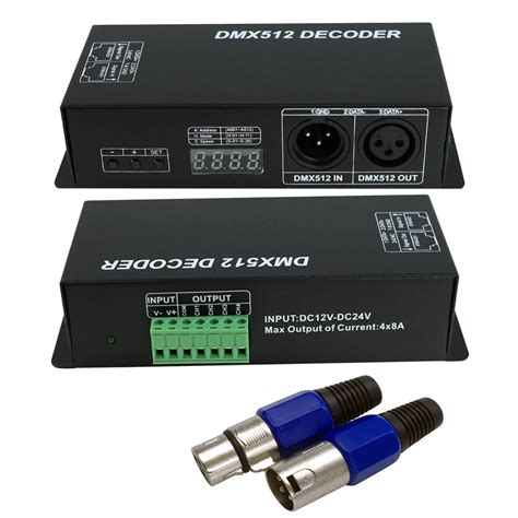 DMX 512 Digital Display Decoder 4CH DC12 24V Led Controller RGB LED