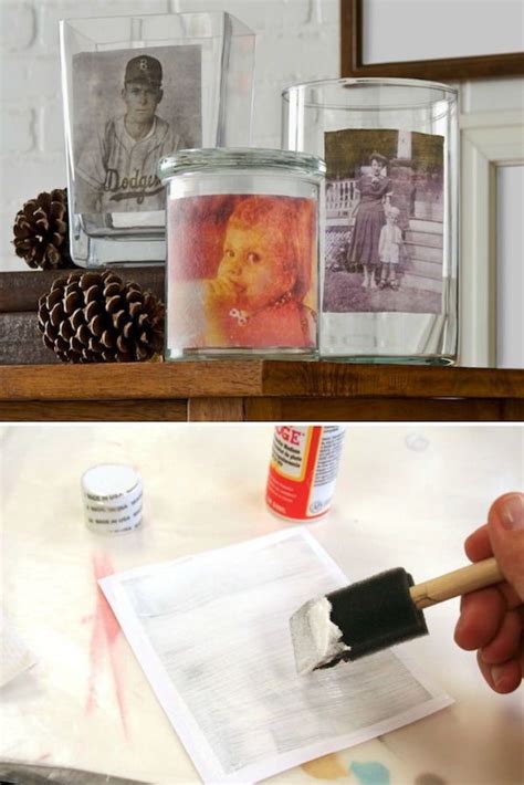 Diy Glass Clings With Mod Podge Photo Transfer Medium