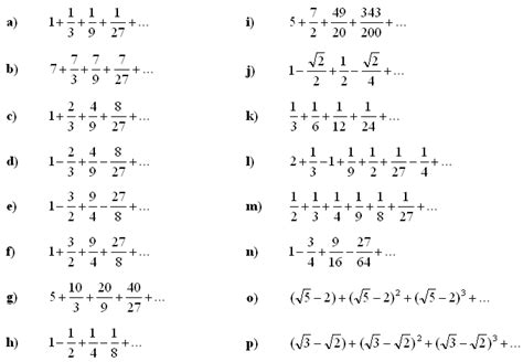 Math Exercises Math Problems Infinite Series And Sums