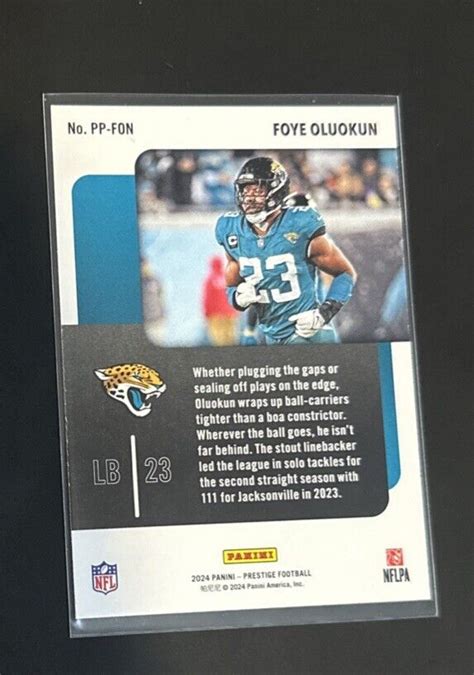 2024 Panini Prestige Prestigious Pros PP FON Foye Oluokun EBay