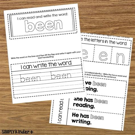 Been Sight Word Interactive Notebooks Fry Dolch Simply Kinder Plus