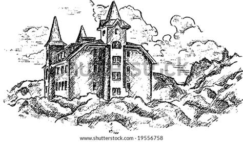 Old Castle Hand Pencil Sketch Stock Vector Royalty Free