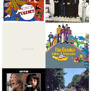 The Beatles Album Covers Poster Set of Three Beatles Vintage Poster ...