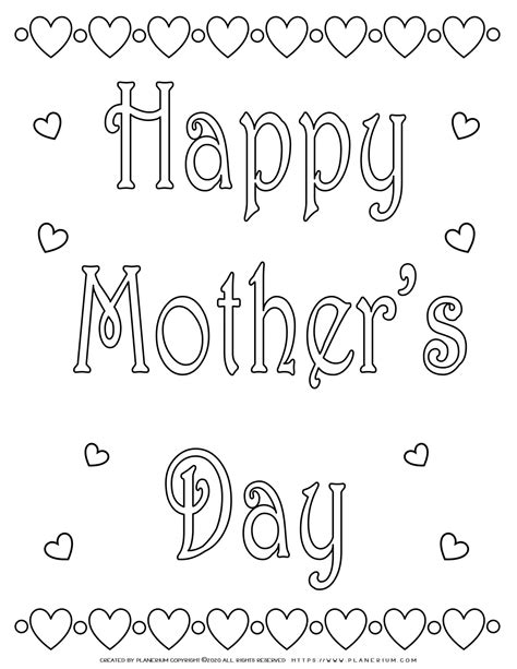 Happy Mother S Day Coloring Page Planerium