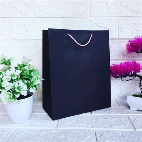 Jual Paper Bag Hitam Polos Ukuran X X Paperbag Hitam Polos Tas