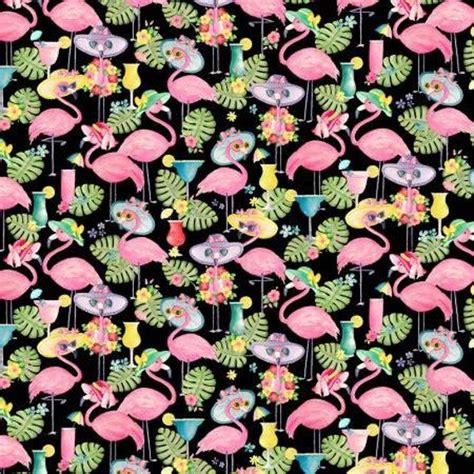 Fun Flamingals Black Flamingos Dressed In Tropical Attire With