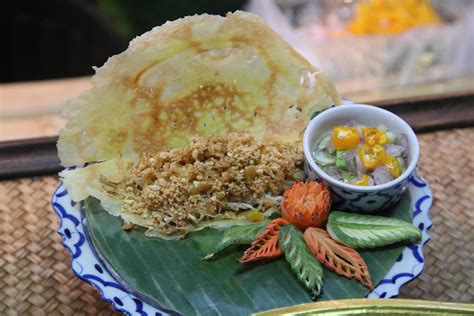 Vietnamese Savory Crepe set on Thai dish. 7144101 Stock Photo at Vecteezy