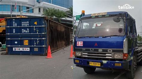 Container Lepas Dari Truk Di Tengah Jalan Kota Medan Telisik Id