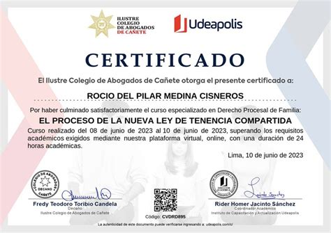 Certificado de capacitación Udeapolis