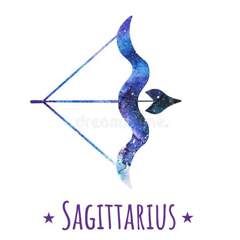 Galaxy Zodiac Sign Sagittarius Watercolor Stock Illustration