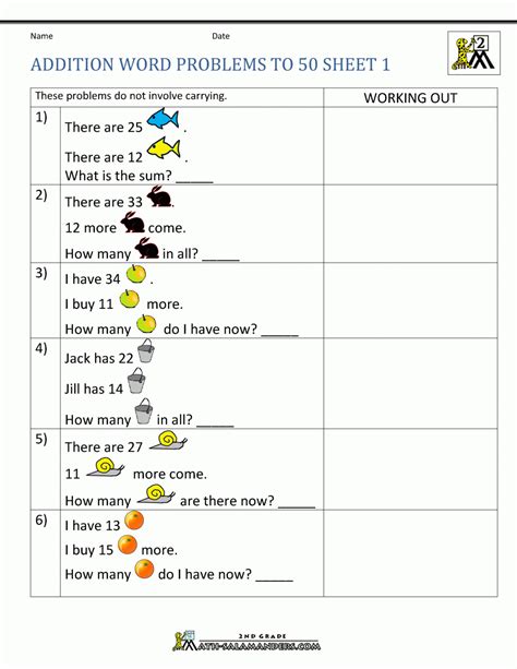 Multiplication Story Problems Worksheets