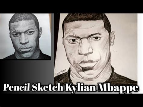 Pencil Sketch Kylian Mbappe Footballer - YouTube