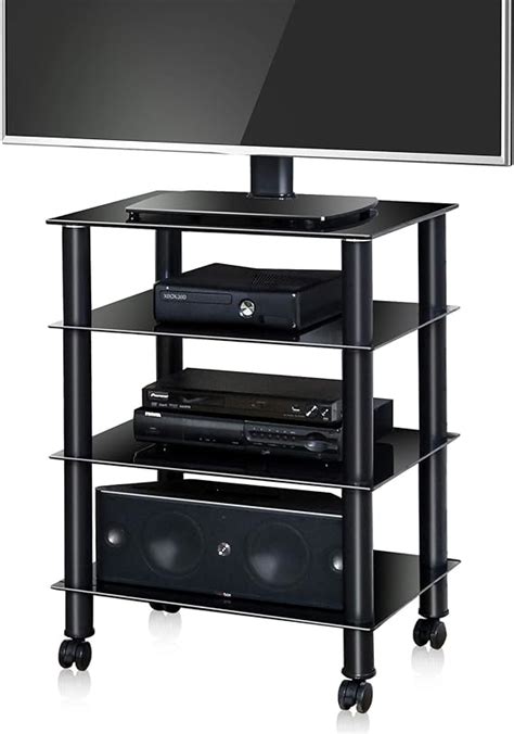 FITUEYES TV Rack HiFi Regal Audio Schrank Mit Rollen Amazon De Elektronik