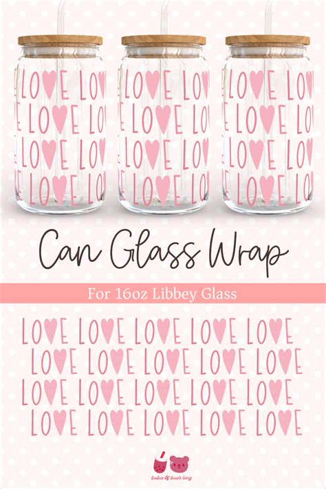 Love Libbey Wrap Svg Retro Valentine Libbey Glass Wrap Glass Can Svg