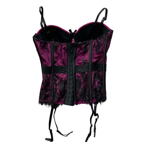 GOTHIC PINK AND BLACK LINGERIE TOP Size M B C Depop