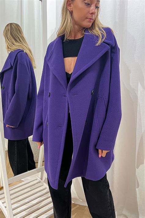 Vicolo Cappotto Corto Viola Doppiopetto Calibro Shop