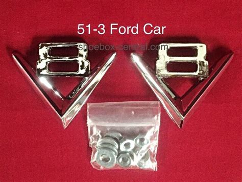 1952 1953 Ford V8 Fender Emblem Badges New Ebay