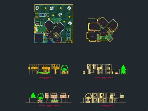 Vivienda En Esquina Con Local Comercial En Autocad Librer A Cad