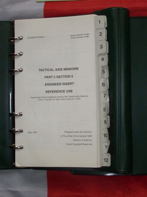 Tactical Aide Memoire Part Section Engineer Insert Ref Flickr