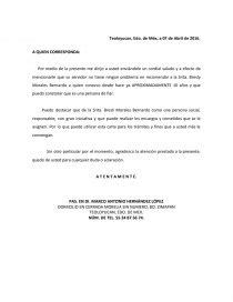 Carta A Quien Corresponda