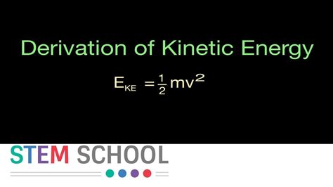 Energy Derivation Of Kinetic Energy Part Youtube