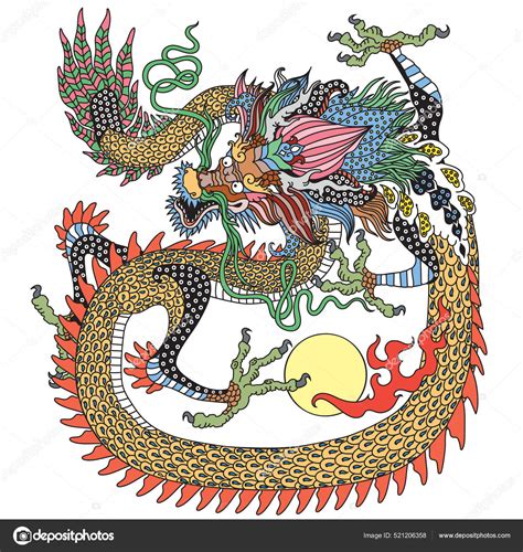 Dragão Ásia Oriental Criatura Mitológica Tradicional Chinesa Dos