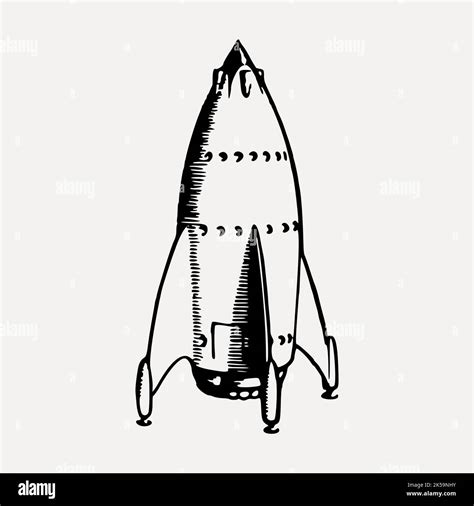 Rocket Ship Clipart Vintage Hand Drawn Vector Stock Vector Image And Art Alamy