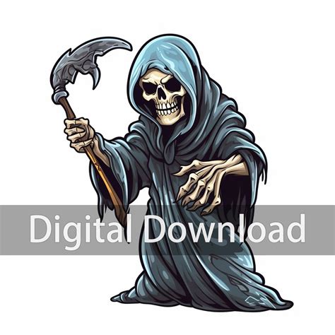 Grim Reaper Scythe Anime Design Sticker Pattern PNG File - Etsy