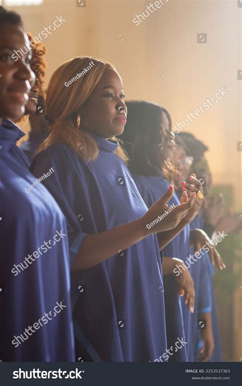 Black Christian Gospel Singers Church Clapping Stock Photo