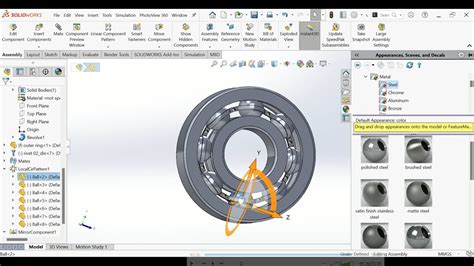 Design And Assembly Of Ball Bearing In Solidworks Cad Youtube