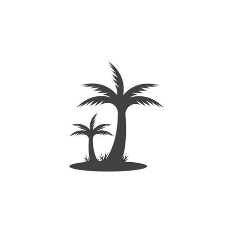 Palm Coconut Tree Logo Icon Silhouette Vector Art At Vecteezy