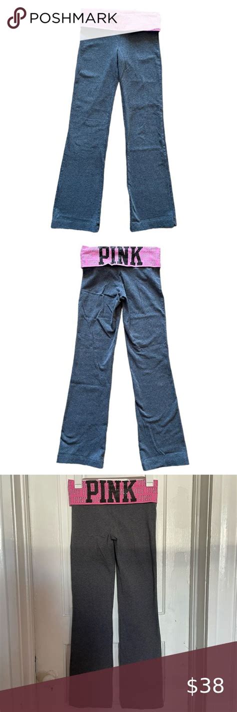 PINK Victorias Secret Y2K Bling Foldover Flare Yoga Leggings Secret