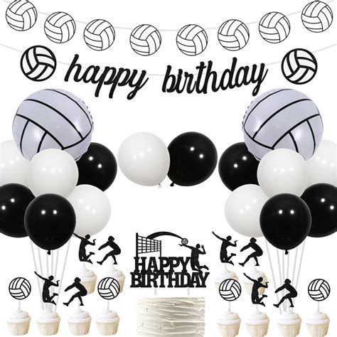 Amazon Kreat4joy Volleyball Birthday Decorations Volleyball Party