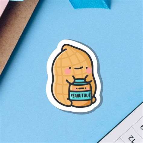 Cute Peanut Vinyl Sticker Kawaii Stickers Peanut Stickers Etsy