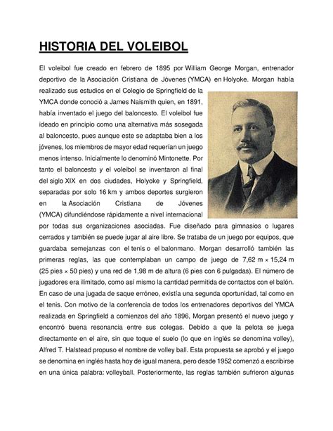 Historia Del Voleibol Historia Del Voleibol El Voleibol Fue Creado