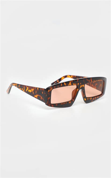 Brown Tortoiseshell Ski Visor Sunglasses Prettylittlething