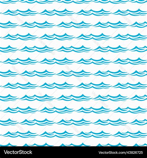 Sea And Ocean Blue Waves Seamless Pattern Vector Image