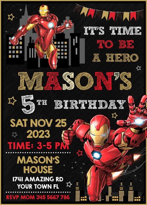 Iron Man Birthday Invitation | Awesome Invite