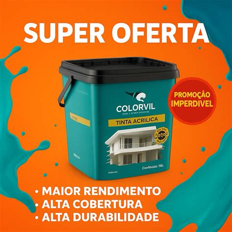 Tinta De Parede Barata - Tinta para parede barata Acrílica Colorvil eco 18 litros Sem Cheiro com ...