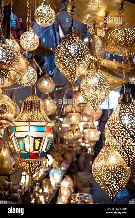 Lighting Lantern And Lamp Hanging In The Market At Marrakech Morocco