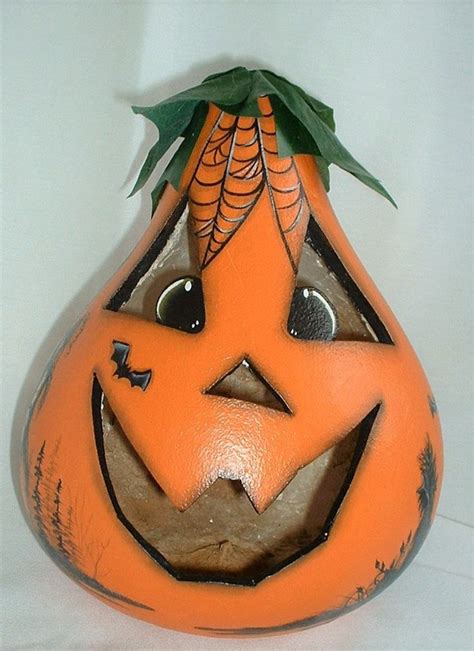 Light Up Gourd Jack O Lantern With A Haunted House Hand Etsy Hand