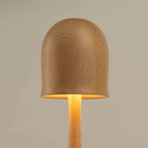 Creative Mushroom Table Lamp Beech Wood Fine Polished Design