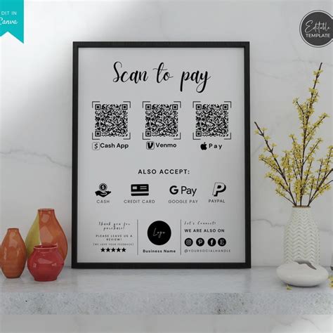 Venmo Cash App Payment Sign Etsy